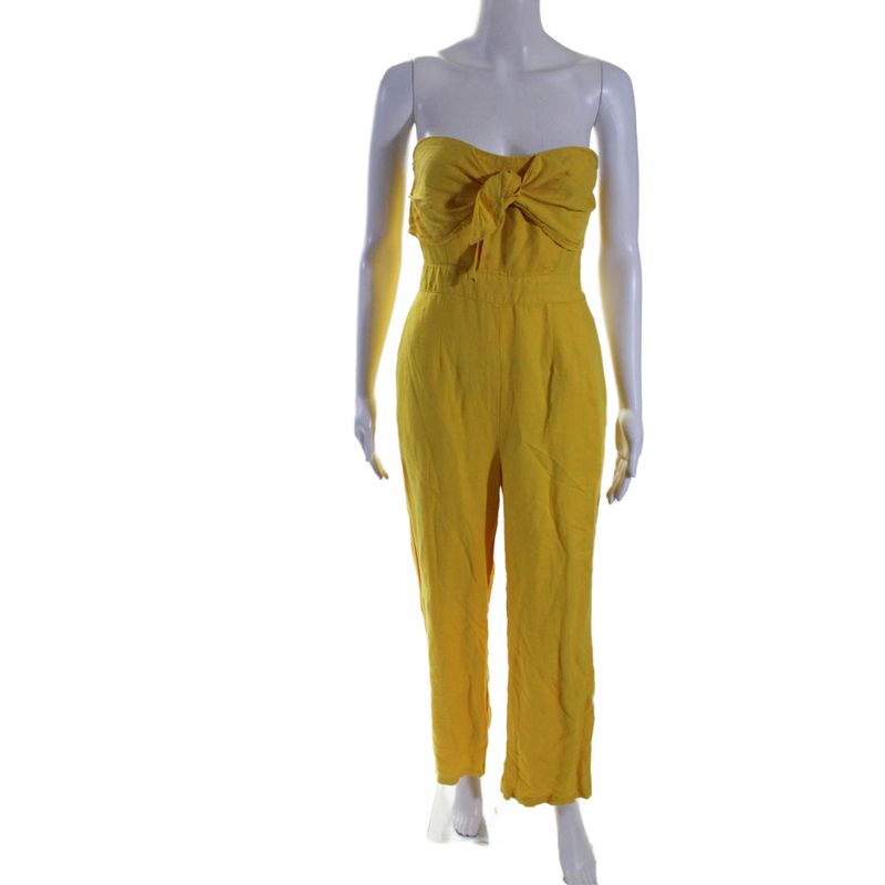 Derek Lam Collective Womens Yellow Sleeveless Jumpsuit Yellow Size 2 16134826